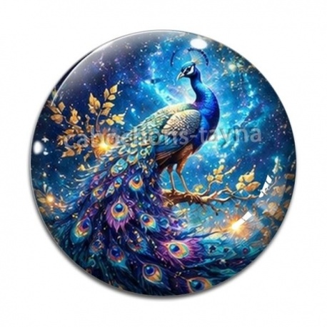 Cabochon Verre - paon