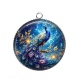 Pendentif Cabochon Argent - paon