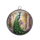 Pendentif Cabochon Argent - paon