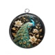 Pendentif Cabochon Argent - paon