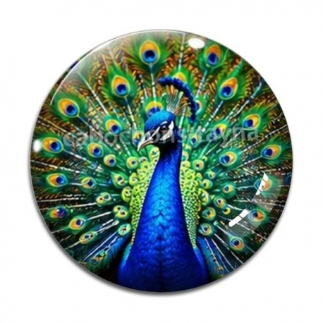 Cabochon Verre - paon