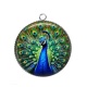 Pendentif Cabochon Argent - paon
