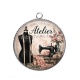 Pendentif Cabochon Argent - atelier de mode