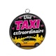 Pendentif Cabochon Argent - une taxi extraordinaire