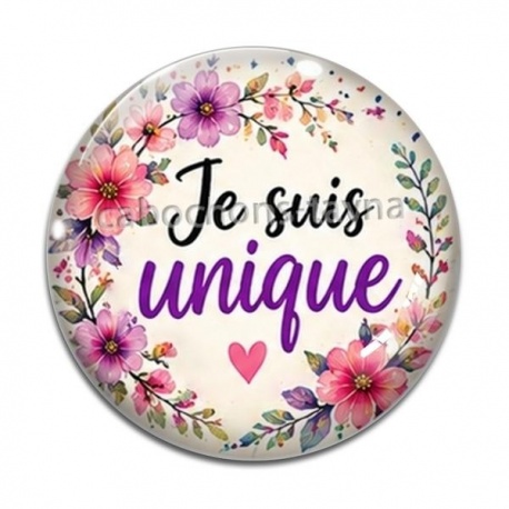 Cabochon Verre - je suis unique