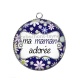 Pendentif Cabochon Argent - ma maman adorée