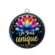 Pendentif Cabochon Argent - je suis unique