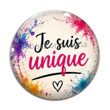 Cabochon Verre - je suis unique