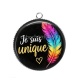 Pendentif Cabochon Argent - je suis unique