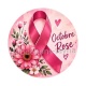 Octobre Rose ruban rose – Cabochon verre ou résine – Badge, porte-clés, magnet, miroir