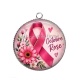 Pendentif Cabochon Argent - octobre rose