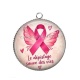 Pendentif Cabochon Argent - octobre rose