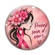 Cabochon Verre - octobre rose
