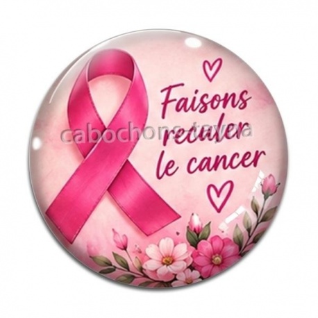 Cabochon Verre - octobre rose