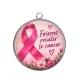 Pendentif Cabochon Argent - octobre rose
