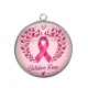 Pendentif Cabochon Argent - octobre rose