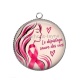 Pendentif Cabochon Argent - octobre rose