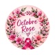 octobre rose- cabochon, badge- porte-clés, magnet, miroir