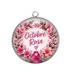 Pendentif Cabochon Argent - octobre rose