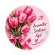 octobre rose- cabochon, badge- porte-clés, magnet, miroir