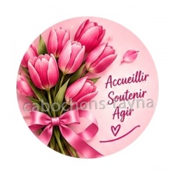octobre rose- cabochon, badge- porte-clés, magnet, miroir