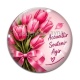 Cabochon Verre - octobre rose