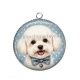 Pendentif Cabochon Argent - chien