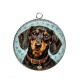 Pendentif Cabochon Argent - chien