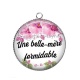 Pendentif Cabochon Argent - une belle mère formidable
