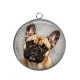 Pendentif Cabochon Argent - chien