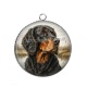Pendentif Cabochon Argent - chien