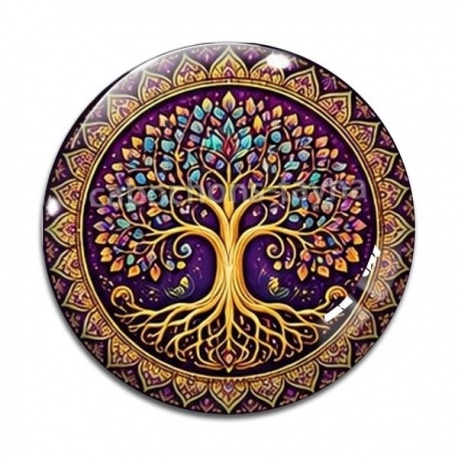 Cabochon Verre - arbre de vie
