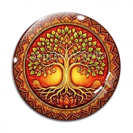 Cabochon Verre - arbre de vie