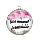 Pendentif Cabochon Argent - une maman formidable