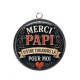 Pendentif Cabochon Argent - merci papi d'être toujours là pour moi