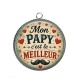 Pendentif Cabochon Argent - mon papy c'est le meilleur