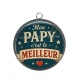 Pendentif Cabochon Argent - mon papy c'est le meilleur