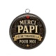 Pendentif Cabochon Argent - merci papi d'être toujours là pour moi