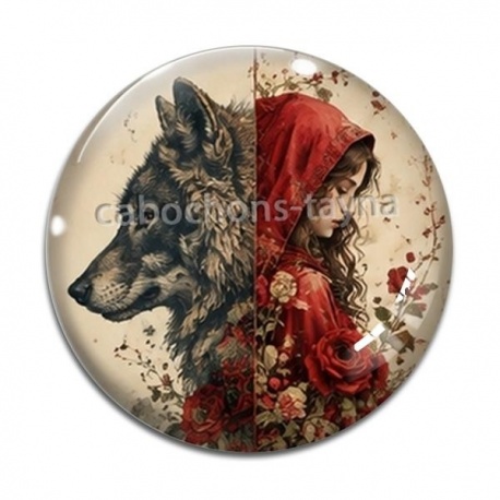 Cabochon Verre - chaperon rouge