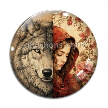 Cabochon Verre - chaperon rouge