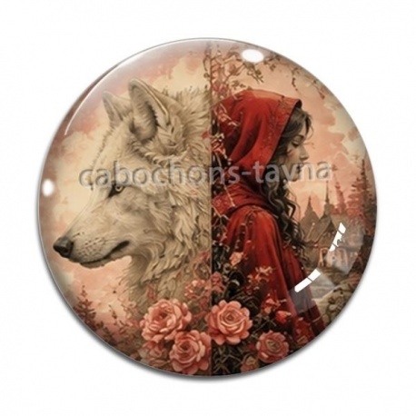 Cabochon Verre - chaperon rouge
