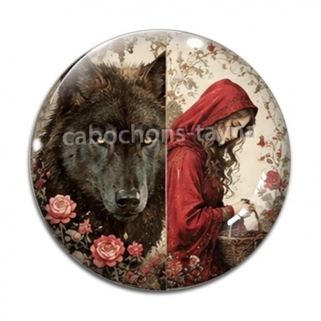 Cabochon Verre - chaperon rouge