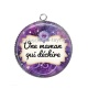 Pendentif Cabochon Argent - une maman qui déchire