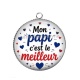 Pendentif Cabochon Argent - mon papi c'est le meilleur
