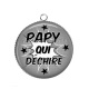 Pendentif Cabochon Argent - papy qui déchire