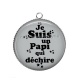 Pendentif Cabochon Argent - papy qui déchire