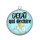 Pendentif Cabochon Argent - papy qui déchire