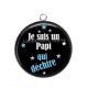 Pendentif Cabochon Argent - papi qui déchire