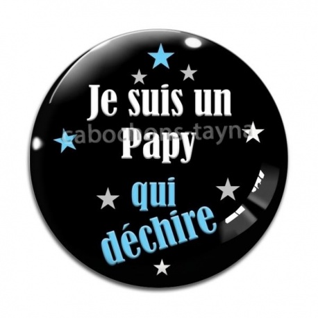 Cabochon Verre - papy qui déchire