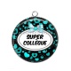 Pendentif Cabochon Argent - super collègue